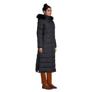 Lands End Black Down Maxi Winter Coat